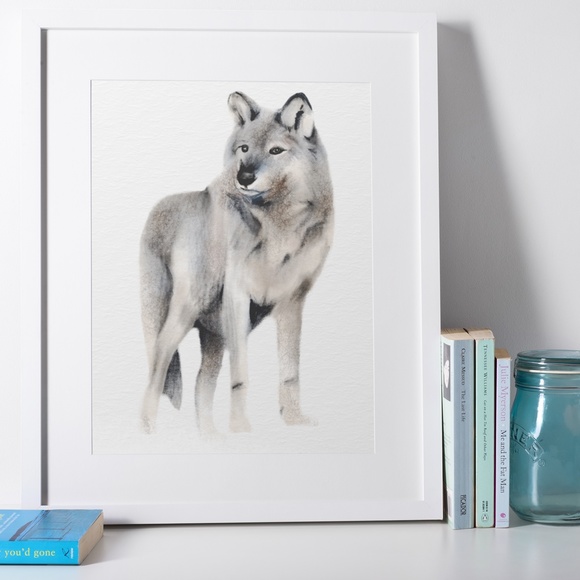 Wall Art Watercolor Wolf Poster Print Unframed - Picture 6 of 6